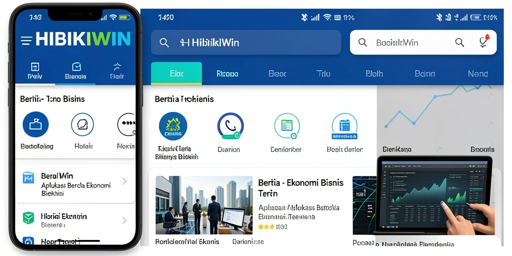 Antarmuka HIBIKIWIN yang modern dan informatif untuk berita ekonomi.