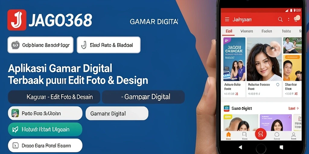 Antarmuka JAGO368 yang interaktif untuk edit foto dan desain.