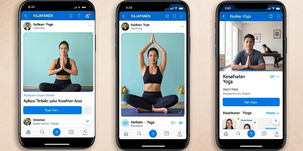 Antarmuka RAJAPANEN menunjukkan fungsi yoga yang interaktif dan menarik.