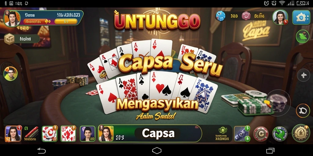 Tampilan antarmuka game Capsa yang menarik dan interaktif.